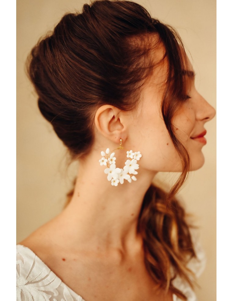 Créoles porcelaine froide Floraison - Coraly T - Les Perles de la Bastide