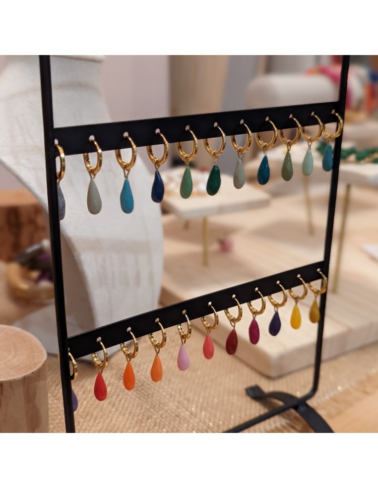 Boucles d'oreilles créoles porcelaine froide - Les Perles de la Bastide - Comptoir Doré