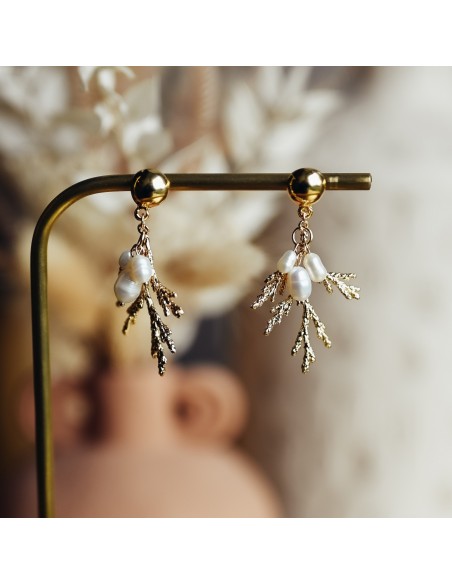 Boucles d'oreilles feuille Zeus - Comptoir Doré - L'Atelier de Clotilde