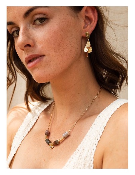 Boucles d’oreilles Dorées Amako - Un De Ces Quatre - Comptoir Doré