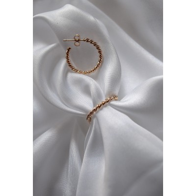 Boucles D'oreilles Créoles Dorées Fantaisie - Lot De 3 Anneaux Pour Oreilles Percées