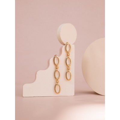 Boucles d’oreilles longues dorées Axelle - Un De Ces Quatre - Comptoir Doré 2