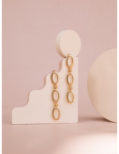 Boucles d’oreilles longues dorées Axelle - Un De Ces Quatre - Comptoir Doré