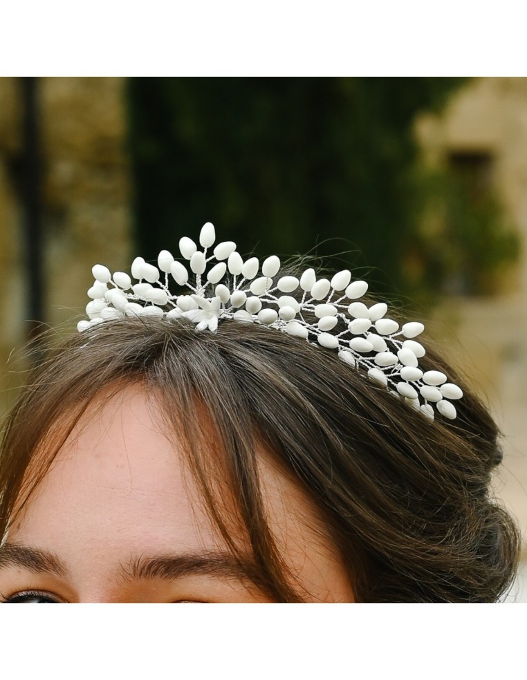 Tiare Mariée Porcelaine Froide - Coraly T Bijoux - Les Perles de la Bastide