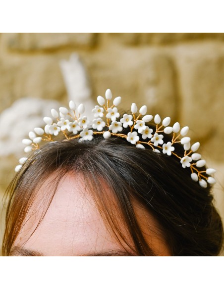 Tiare Mariée Porcelaine Froide Floraison - Coraly T Bijoux - Les Perles de la Bastide