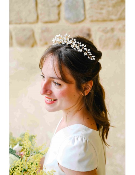 Tiare Mariée Porcelaine Froide Floraison - Coraly T Bijoux - Les Perles de la Bastide