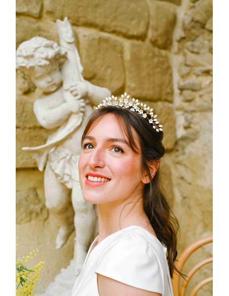 Tiare Mariée Porcelaine Froide Floraison - Coraly T Bijoux - Les Perles de la Bastide