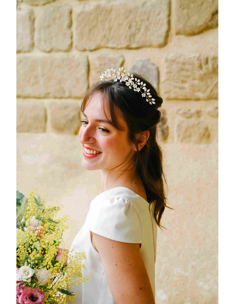 Tiare Mariée Porcelaine Froide Floraison - Coraly T Bijoux - Les Perles de la Bastide