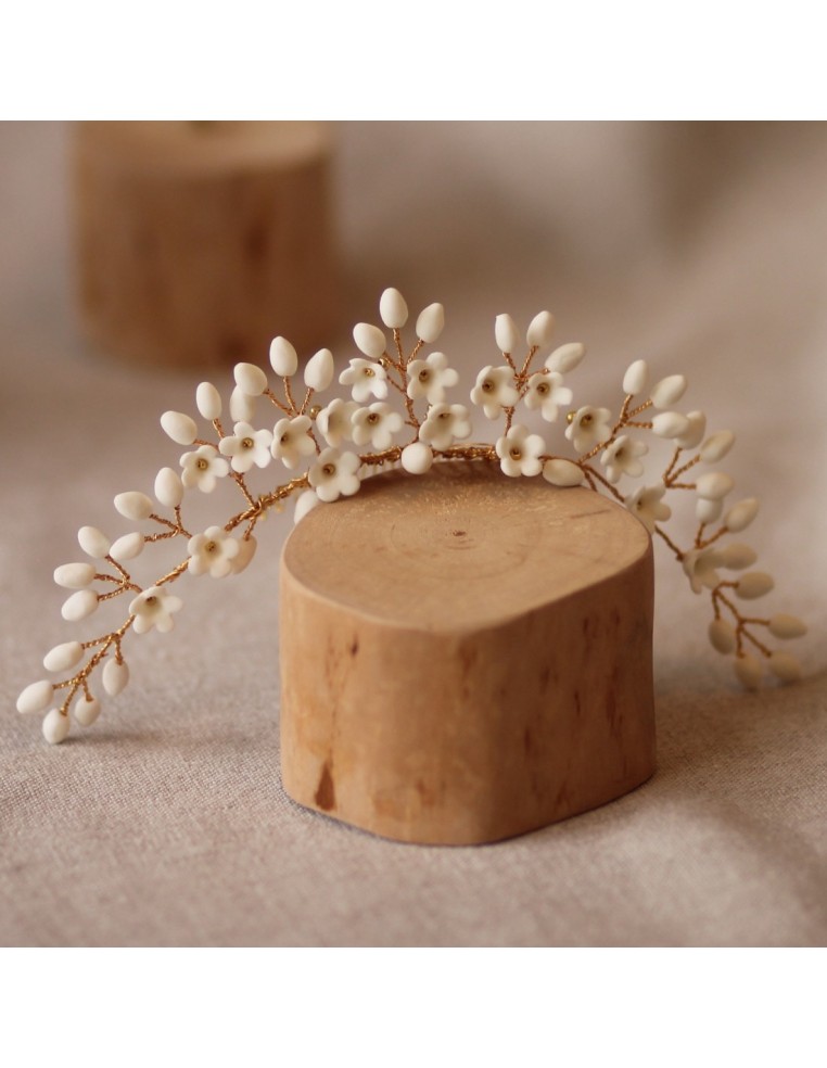 Tiare Mariée Porcelaine Froide Floraison - Coraly T Bijoux - Les Perles de la Bastide
