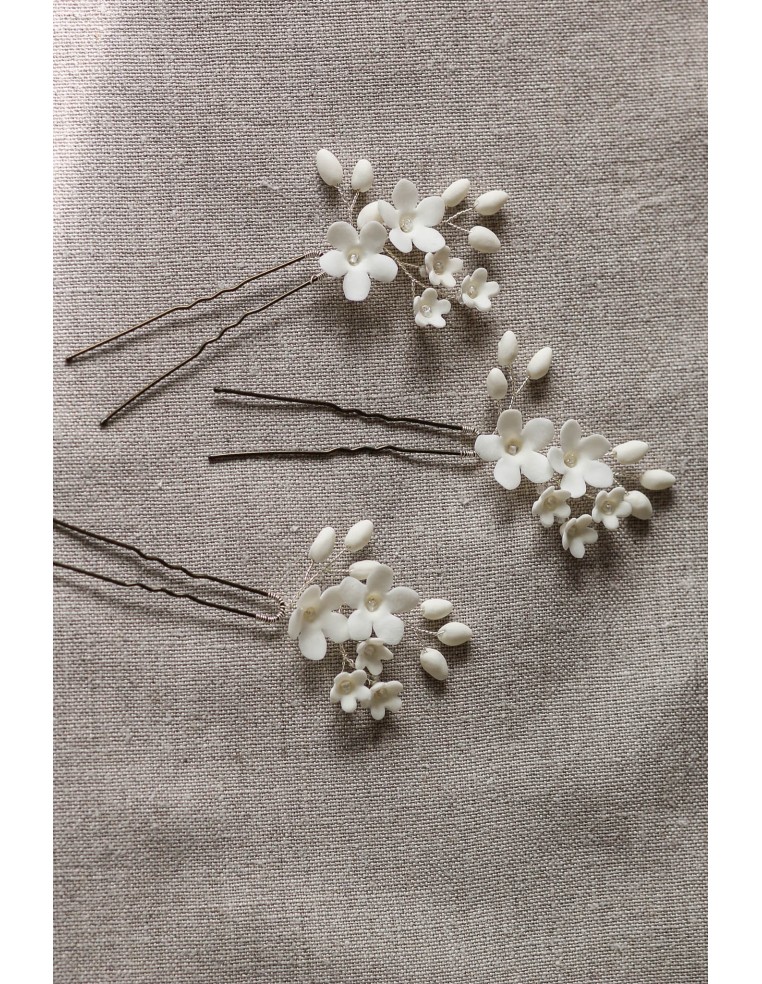 Trio pics à cheveux Floraison - Les Perles de la Bastide - Coraly T Bijoux - Comptoir Doré