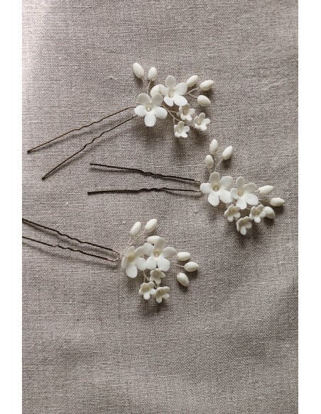 Trio pics à cheveux Floraison - Les Perles de la Bastide - Coraly T Bijoux - Comptoir Doré