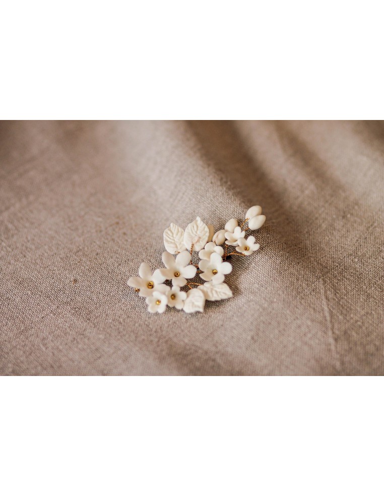 Pince mariée porcelaine froide Coraly T - Les Perles de la Bastide - Comptoir Doré