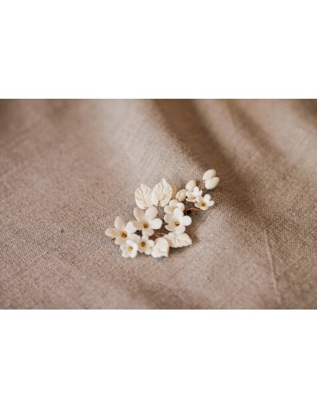 Pince mariée porcelaine froide Coraly T - Les Perles de la Bastide - Comptoir Doré