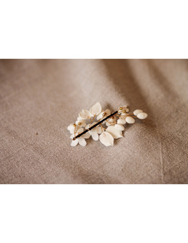 Pince mariée porcelaine froide Coraly T - Les Perles de la Bastide - Comptoir Doré