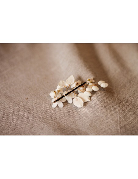 Pince mariée porcelaine froide Coraly T - Les Perles de la Bastide - Comptoir Doré