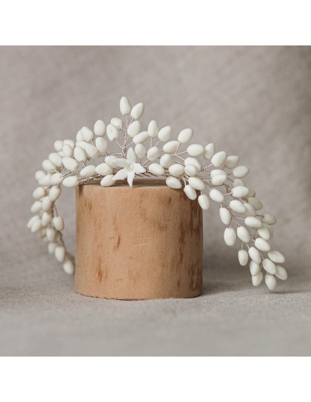 Tiare Mariée Porcelaine Froide - Coraly T Bijoux - Les Perles de la Bastide