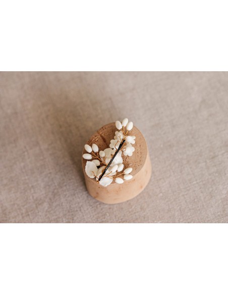 Pince mariée porcelaine froide Coraly T - Les Perles de la Bastide - Comptoir Doré