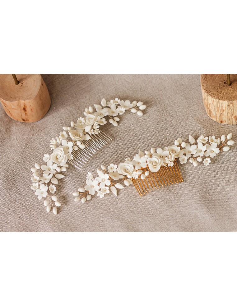 Peigne Roseraie - Coraly T bijoux - Les Perles de la Bastide - Comptoir Doré