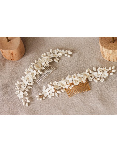 Peigne Roseraie - Coraly T bijoux - Les Perles de la Bastide - Comptoir Doré