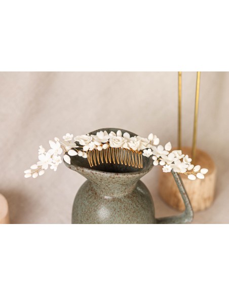 Peigne Roseraie - Coraly T bijoux - Les Perles de la Bastide - Comptoir Doré