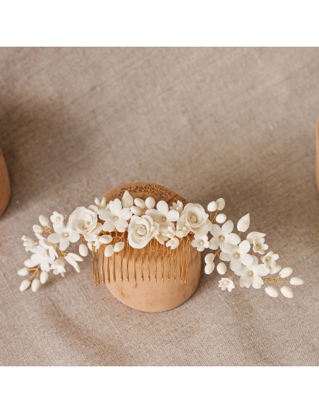 Peigne Roseraie - Coraly T bijoux - Les Perles de la Bastide - Comptoir Doré