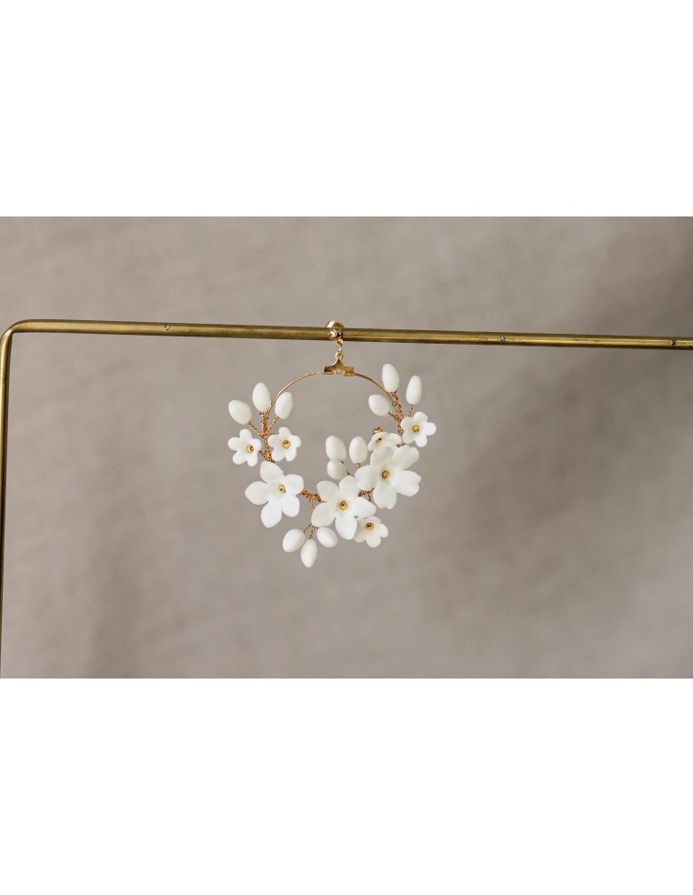 Créoles porcelaine froide Floraison - Coraly T - Les Perles de la Bastide