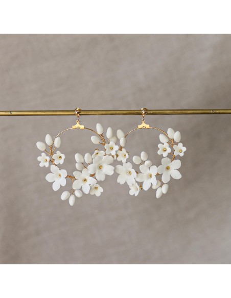 Créoles porcelaine froide Floraison - Coraly T - Les Perles de la Bastide