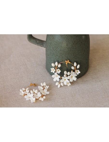 Créoles porcelaine froide Floraison - Coraly T - Les Perles de la Bastide