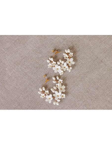 Créoles porcelaine froide Floraison - Coraly T - Les Perles de la Bastide