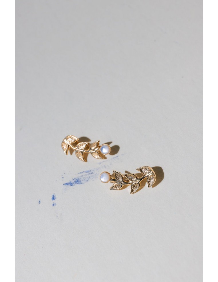 Boucles d'oreilles Laurier - Un de Ces Quatre - Comptoir Doré