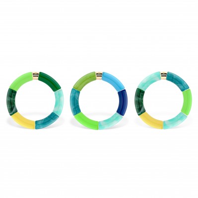 Bracelet Large En Acrylique Pour Femme - Design Géométrique Irrégulier, Style Résine Coloré, Cadeau Tendance