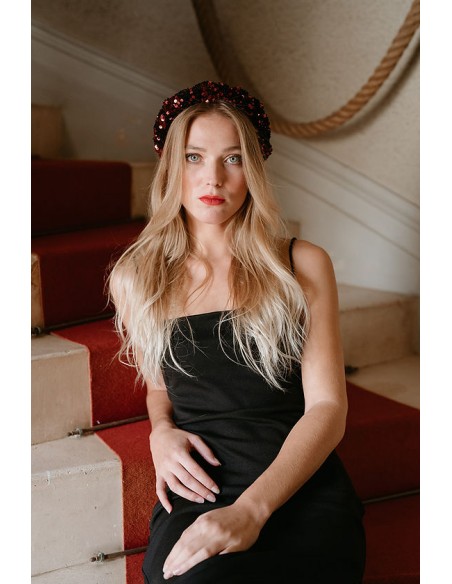 Serre tête sequins paillettes rouge L'Otarie Club - Comptoir Doré