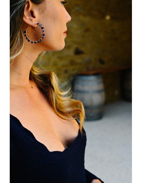 Boucles d'oreilles créoles perles Marion - Comptoir Doré - L'Atelier de Clotilde