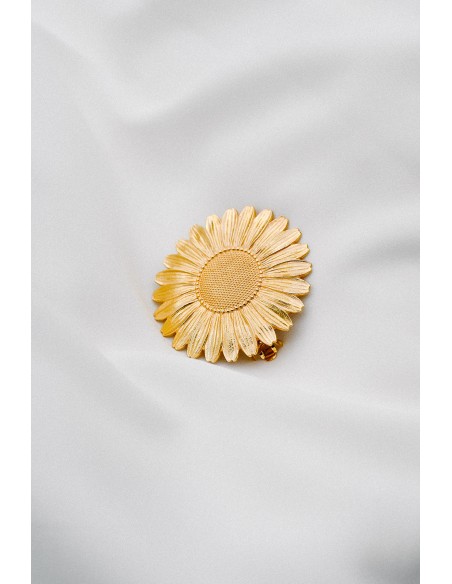Barrette fleur marguerite dorée Margarita - Comptoir Doré