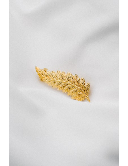 Barrette feuille dorée Tara - Comptoir Doré