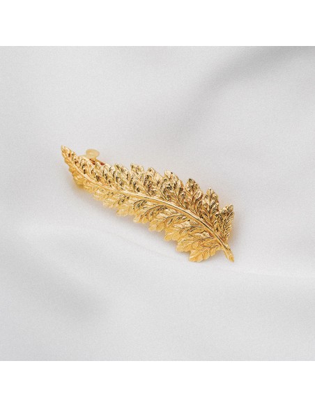 Barrette feuille dorée Tara - Comptoir Doré