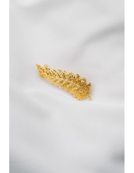 Barrette feuille dorée Tara - Comptoir Doré