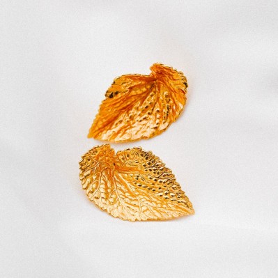 Boucles d'oreilles feuilles dorées Olivia - Comptoir Doré