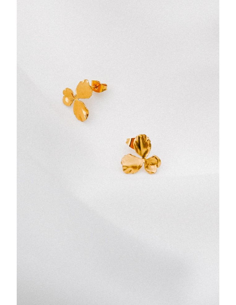 Boucles d'oreilles pensée Grace - made in France - Comptoir Doré