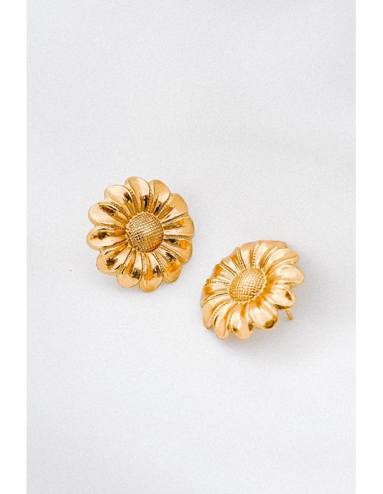 Boucles d'oreilles fleurs dorées Rosalie - Comptoir Doré