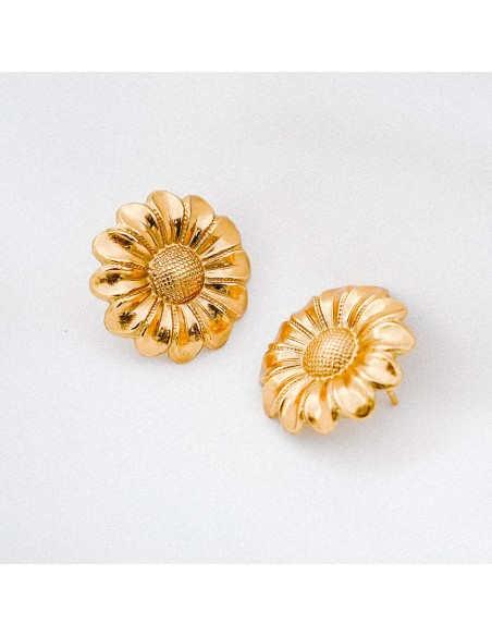 Boucles d'oreilles fleurs dorées Rosalie - Comptoir Doré