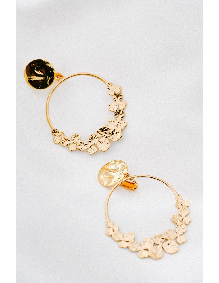 Boucles d'oreilles clips pensées dorées - Comptoir Doré