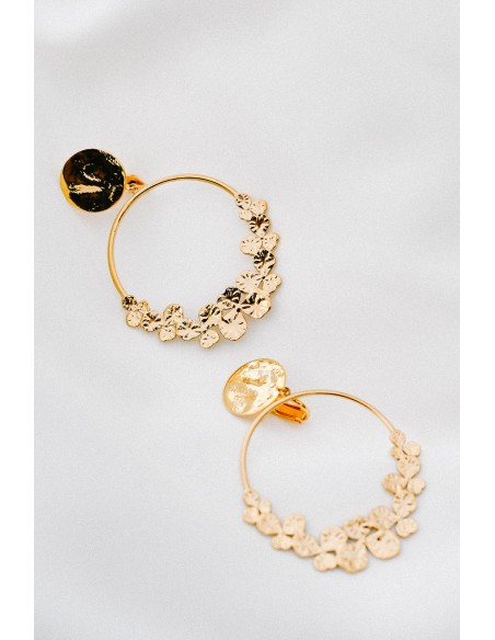 Boucles d'oreilles clips pensées dorées - Comptoir Doré