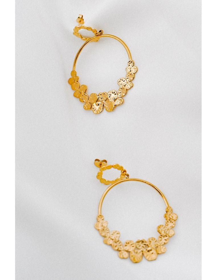 Boucles d'oreilles pensées dorées - Comptoir Doré