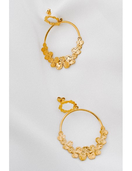 Boucles d'oreilles pensées dorées - Comptoir Doré