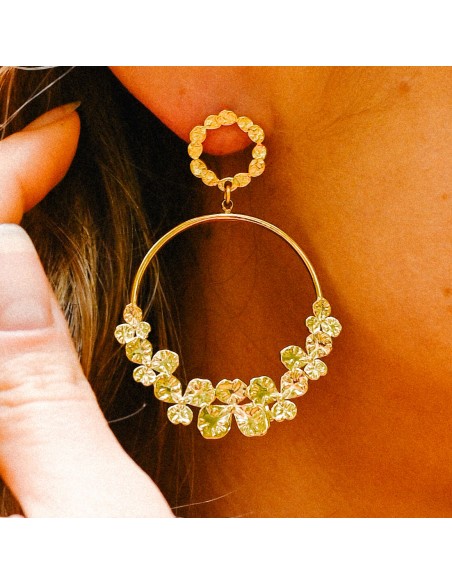 Boucles d'oreilles pensées dorées - Comptoir Doré