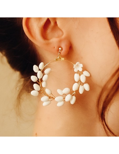 Boucles d'oreilles personnalisables en porcelaine froide - Coraly T - Les perles de la Bastide