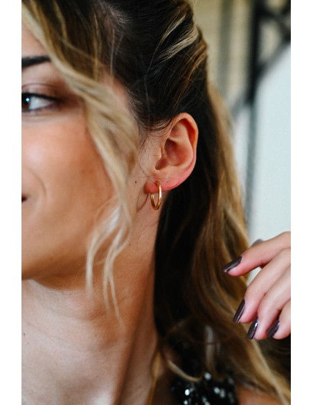 Créoles rondes plaquées or - Comptoir Doré