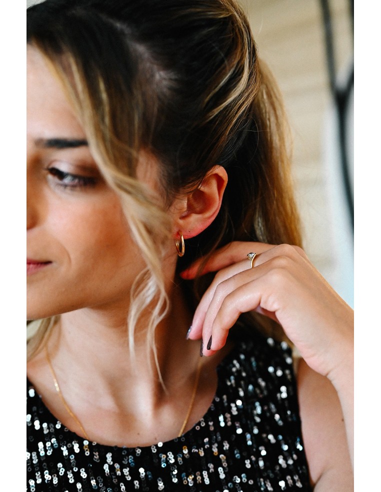 Créoles rondes plaquées or - Comptoir Doré