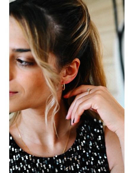 Créoles rondes plaquées or - Comptoir Doré